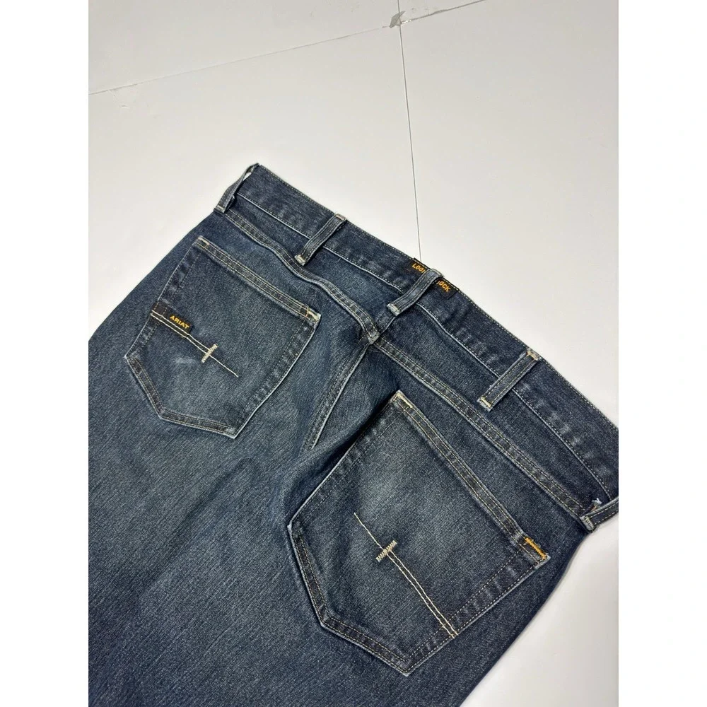 Ariat M5 Rebar Straight Leg Jeans Men's 35x30 Denim Cowboy Work Rodeo Dark Wash